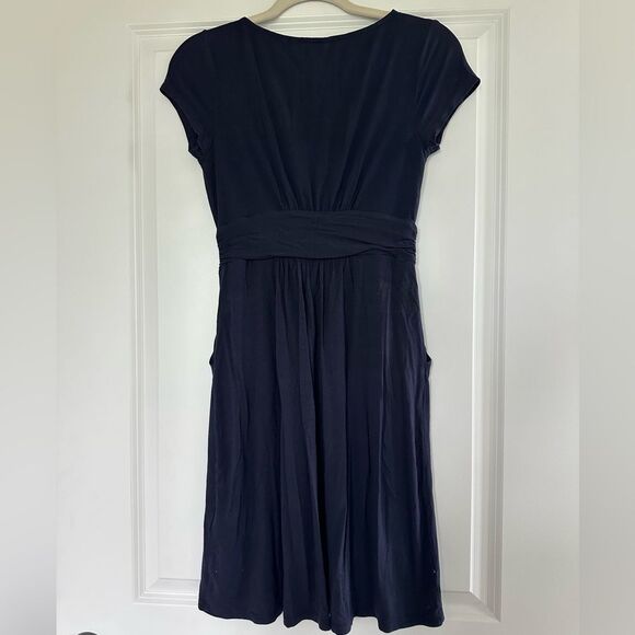 Boden Amelie Jersey Dress Navy 2P Stretch Pockets Casual Work Dress - Picture 3 of 7